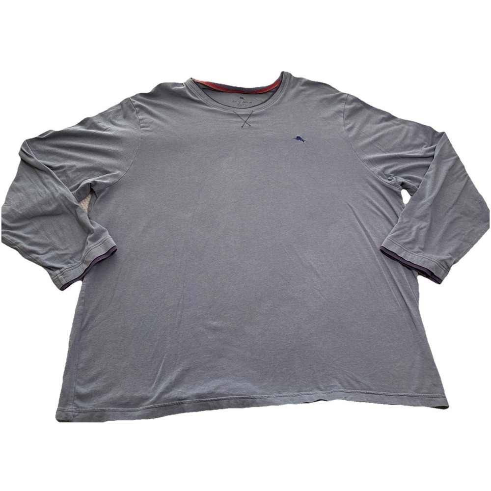 Tommy Bahama Long Sleeve T-Shirt Men's Gray Excellent Marlin Logo XXL